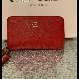 Coach red wallet.
